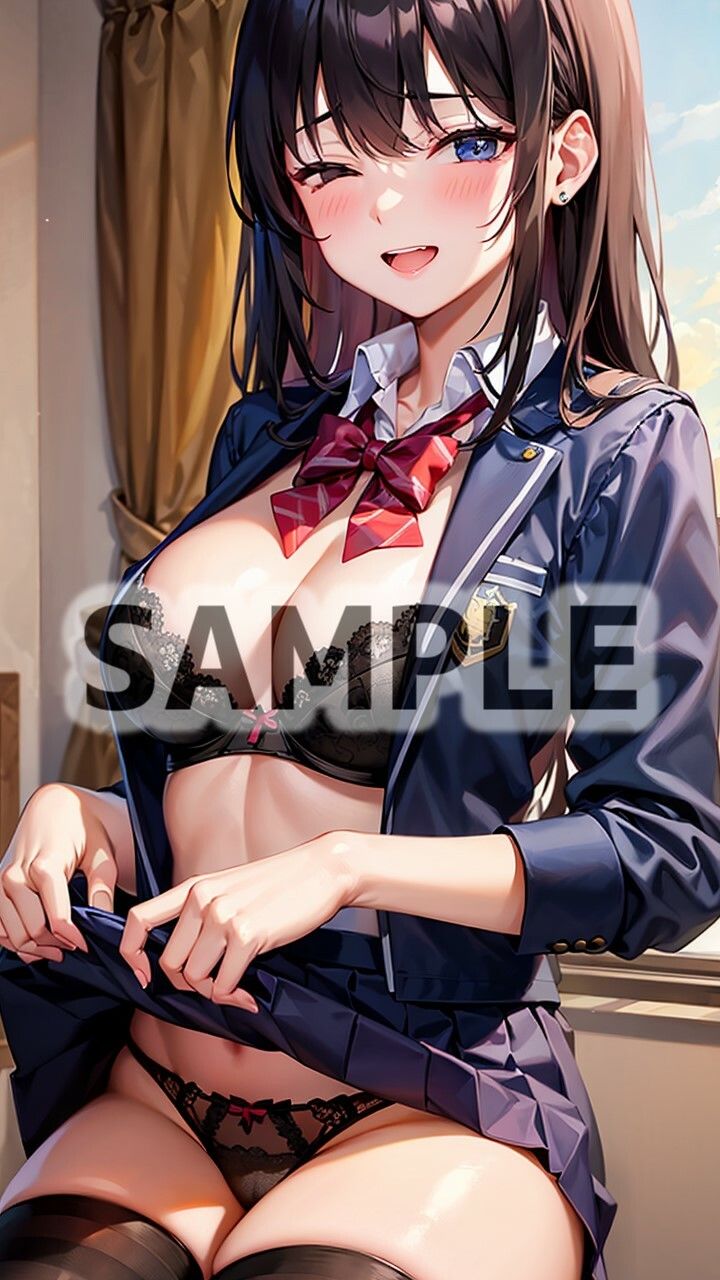 サンプル画像4:自ら下着を見せてくれる制服女子(AI愛create) [d_319613]
