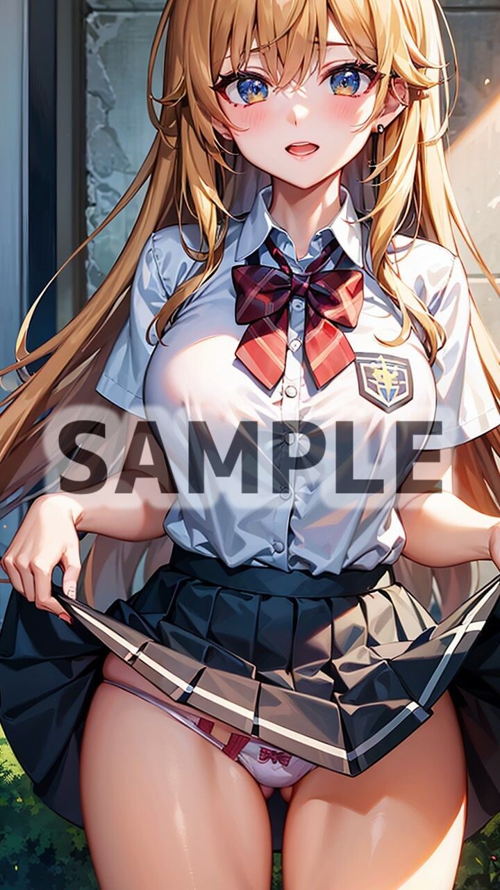 サンプル画像6:自ら下着を見せてくれる制服女子(AI愛create) [d_319613]