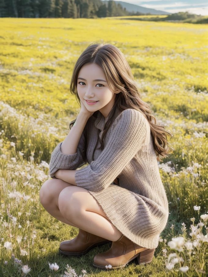 サンプル画像1:草原の少女(幻影空域) [d_319780]