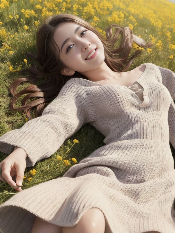 サンプル画像2:草原の少女(幻影空域) [d_319780]