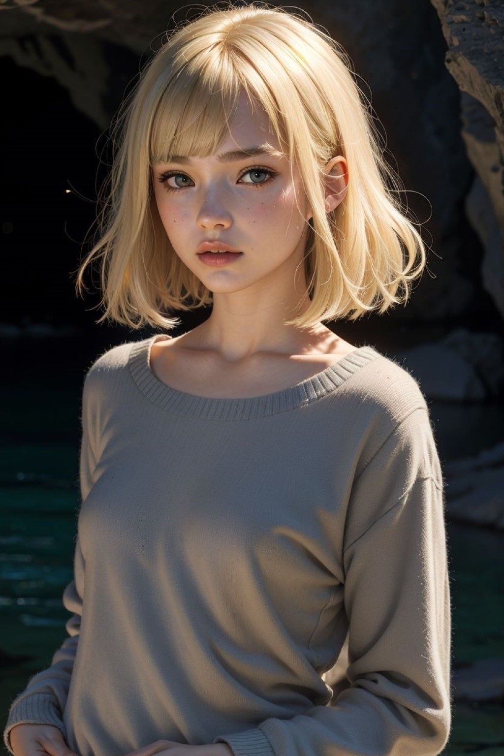 サンプル画像5:海辺の少女(ツンドラ) [d_319839]