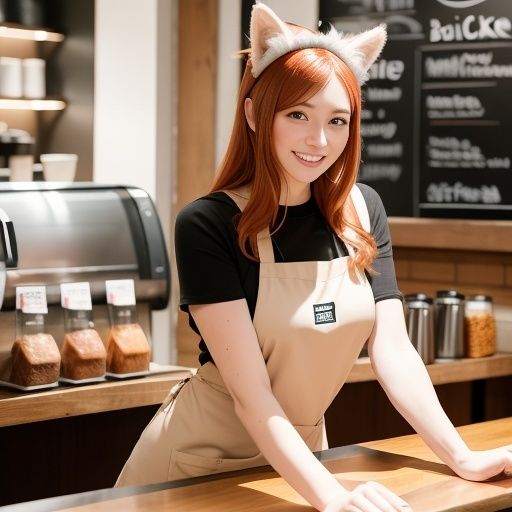 サンプル画像2:猫耳バリスタ美女のおっぱい（セリフなし AI画像集）(アフェアーアモーレ) [d_319877]