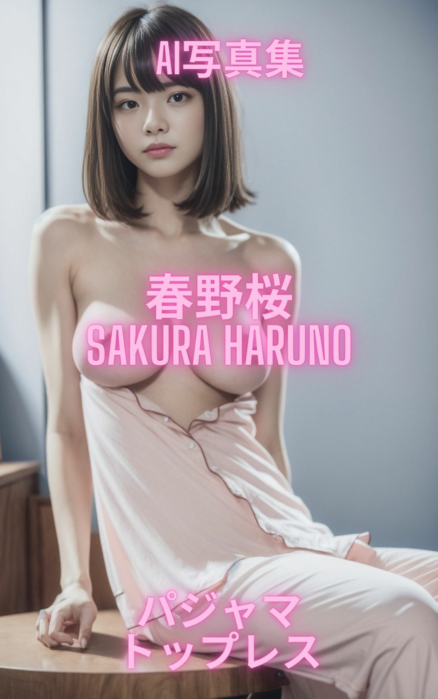 サンプル画像3:AI写真集 春野桜 Sakura Haruno パジャマトップレス(Premium Girls) [d_320051]