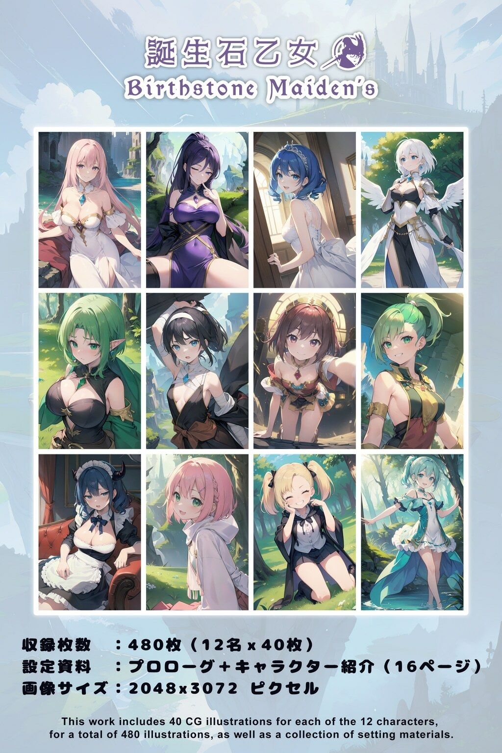 サンプル画像1:誕生石乙女 「あなたは誰を推す？」 誕生石をモチーフにした12名の個性豊かな乙女たち(0番のりば) [d_320190]