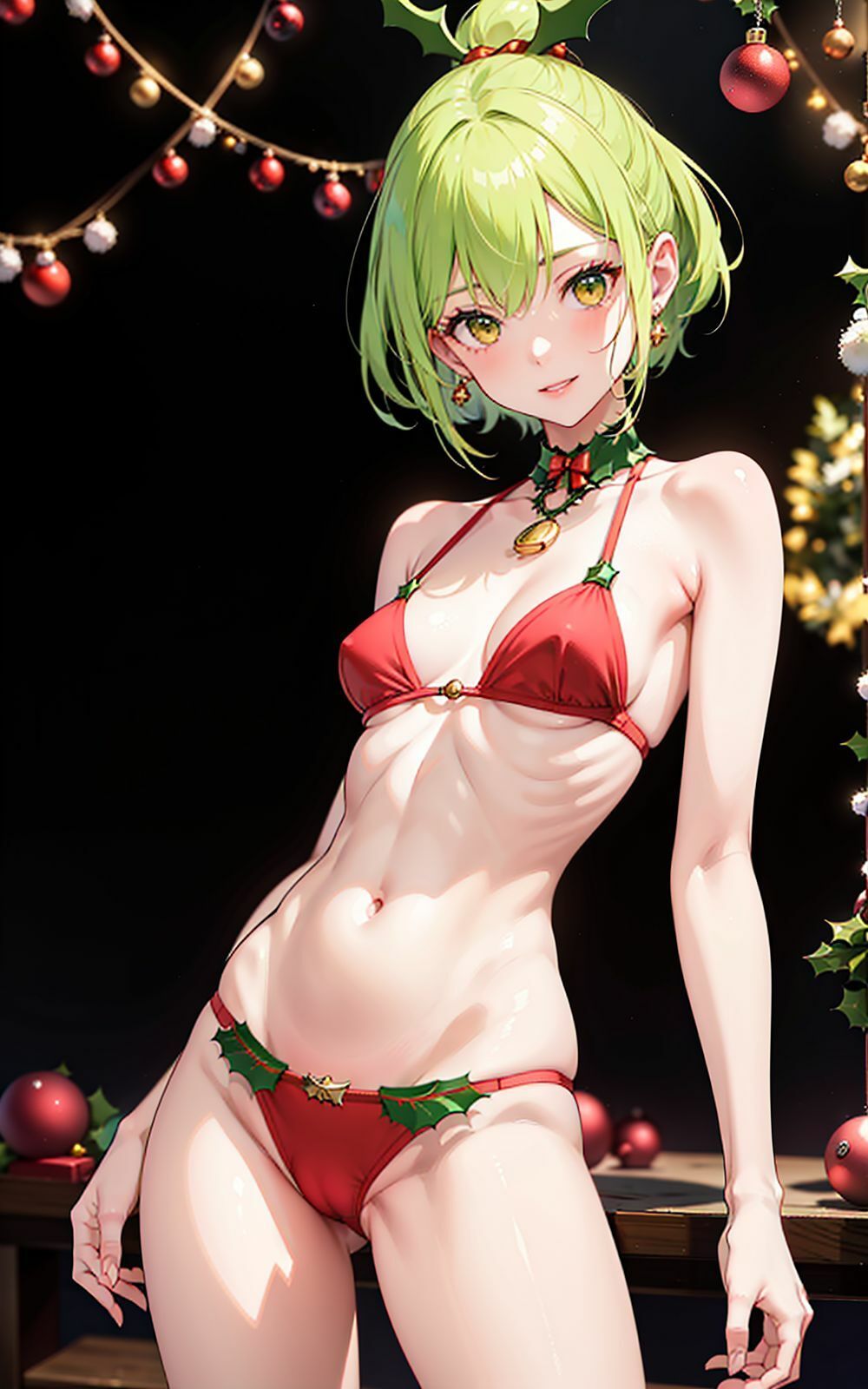 サンプル画像3:X’mas Lingerie クリスマスランジェリーイラスト(AI ヤン) [d_320237]