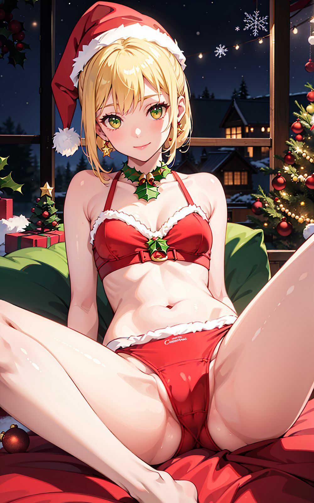 サンプル画像4:X’mas Lingerie クリスマスランジェリーイラスト(AI ヤン) [d_320237]