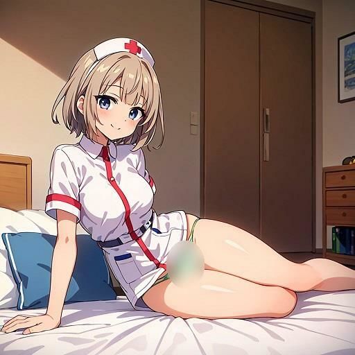 サンプル画像2:ナースの座りパンチラ(D.P.H.) [d_320346]