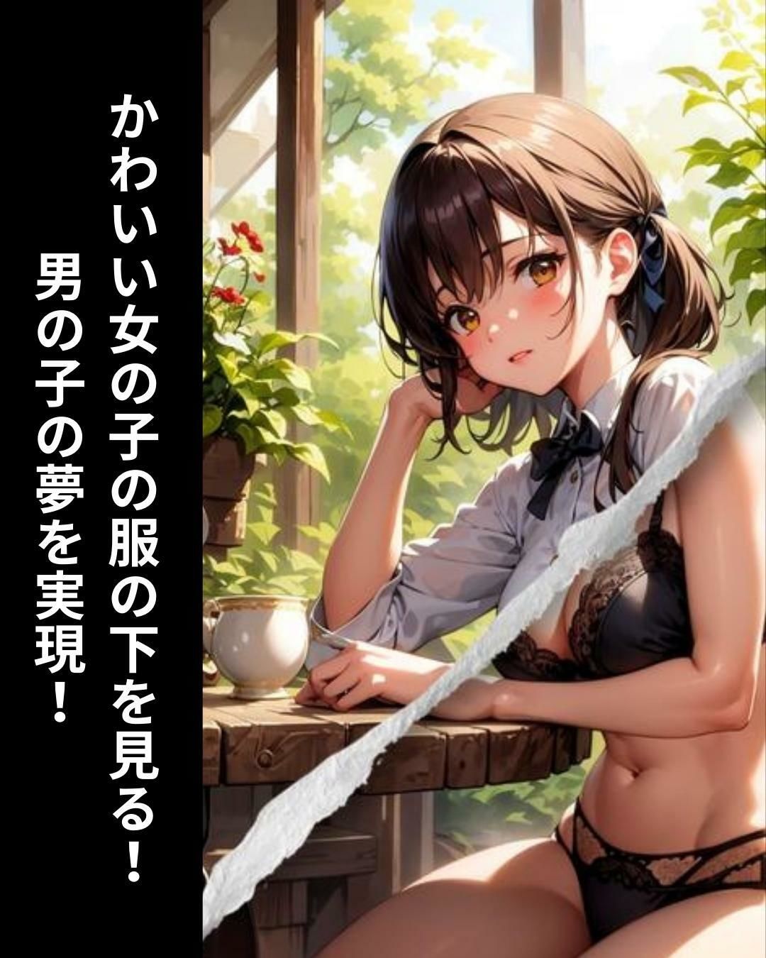 サンプル画像2:妄想撮影 カフェ編(れい@AIフェチ絵) [d_320444]