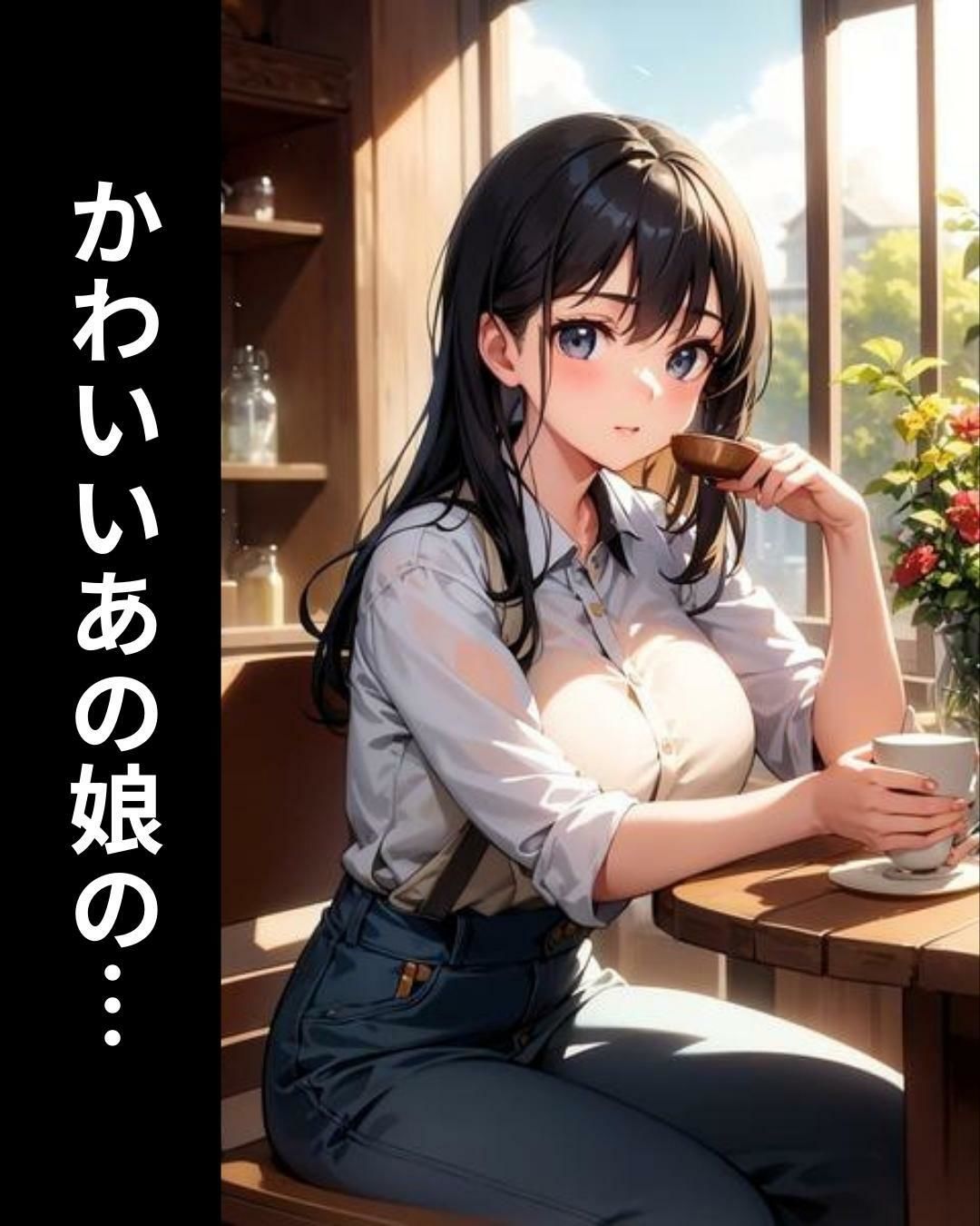 サンプル画像4:妄想撮影 カフェ編(れい@AIフェチ絵) [d_320444]