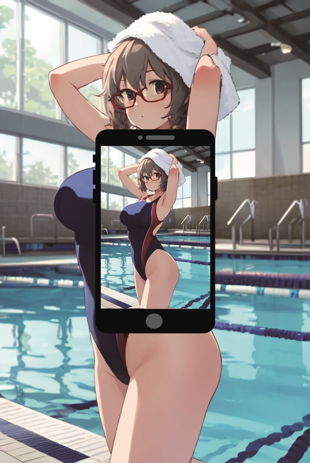 サンプル画像4:おかしなスマホアプリで「眼鏡っ娘」を【即オチ2コマ】させる話(くまとねこ屋) [d_320470]