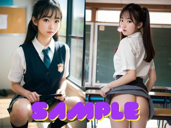 サンプル画像3:制服美少女にパンツ見せてって頼んだら履いてなかったんだが、どうしたらいい？(AI美女研究会) [d_320506]