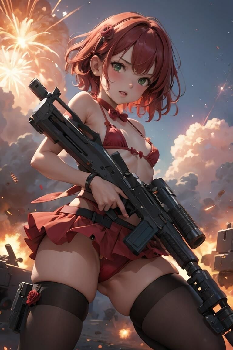 サンプル画像2:戦場とニーソ水着(さーくるリリア) [d_320539]