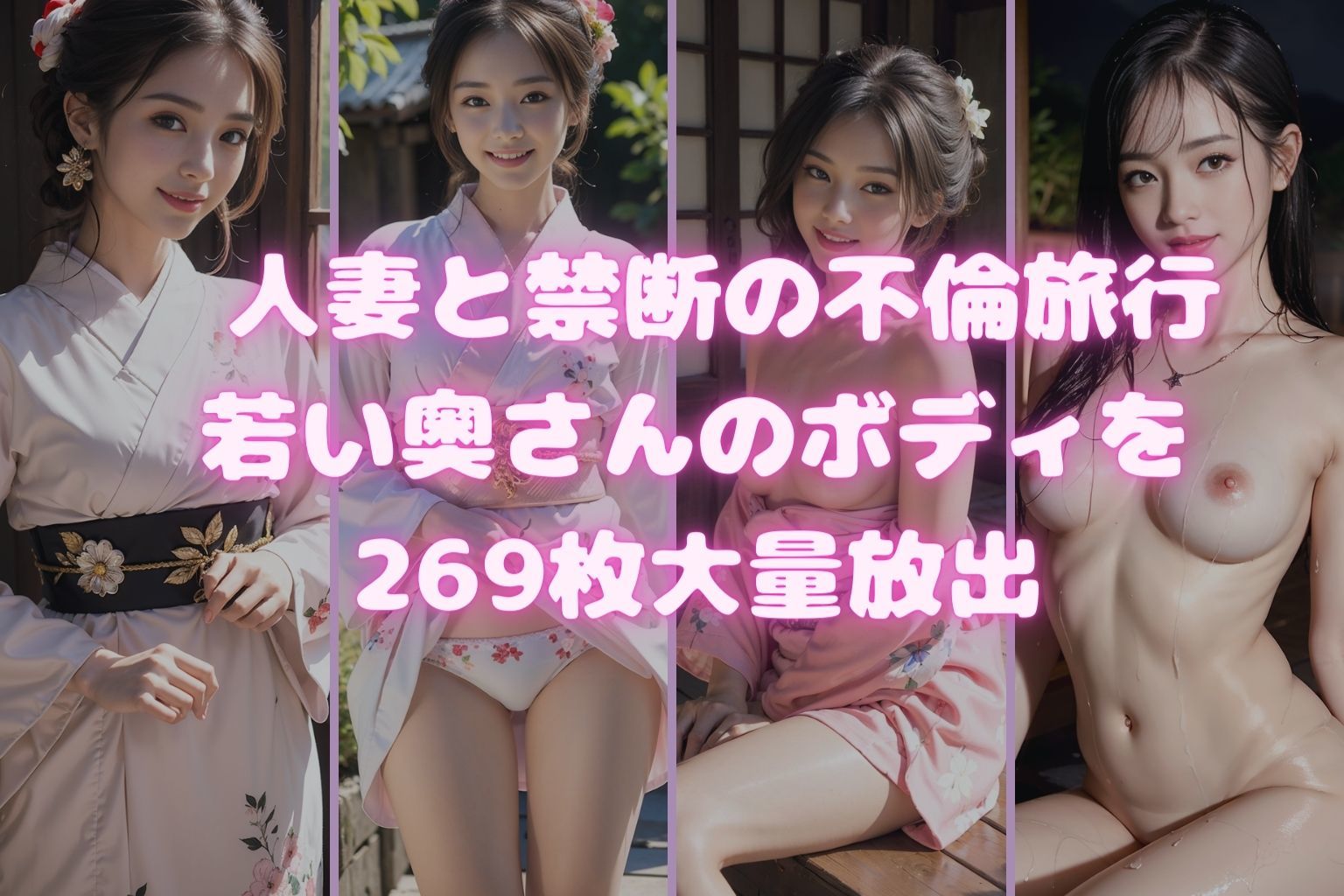 サンプル画像1:新妻と禁断の不倫旅行(女子○生AI画像) [d_320636]