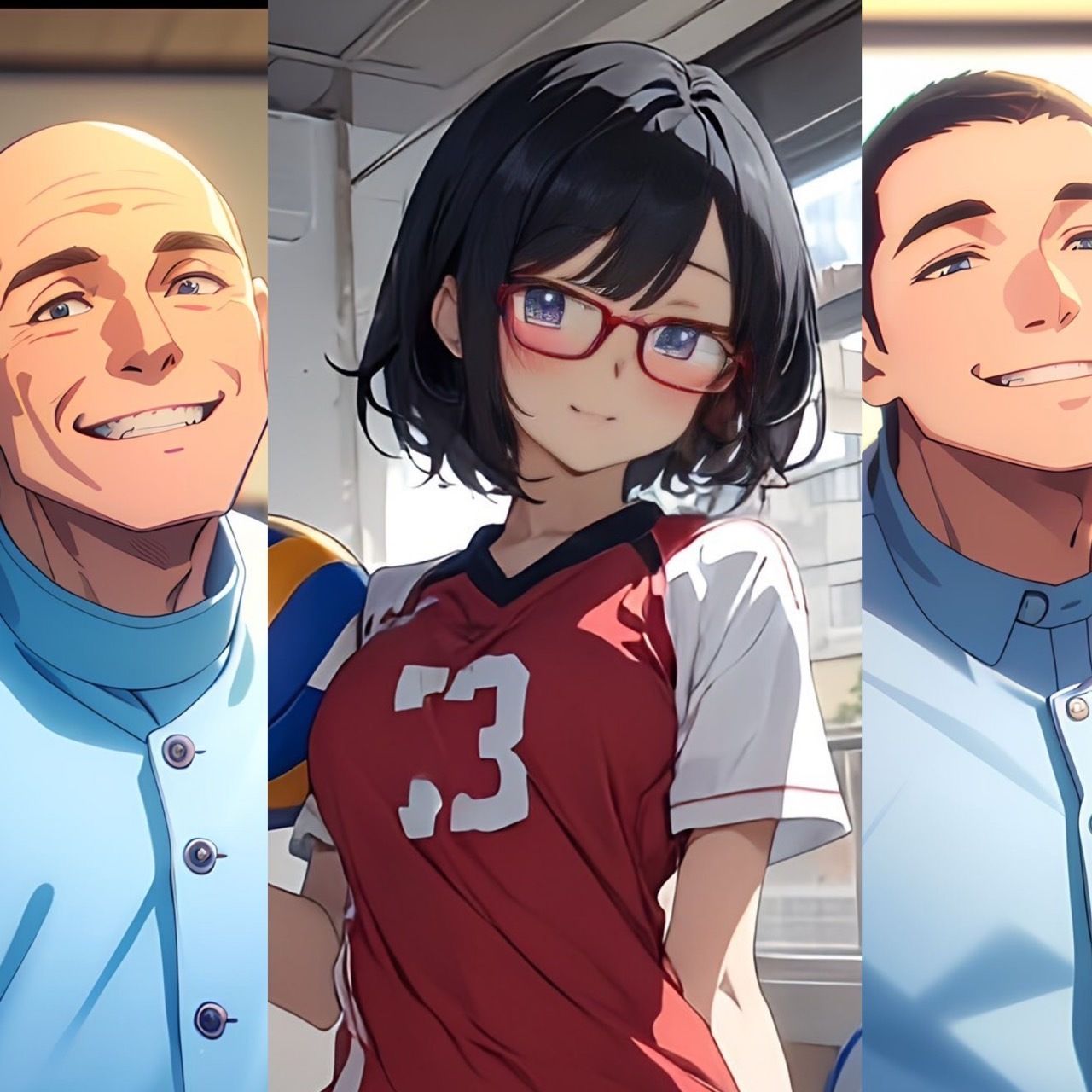 サンプル画像1:巨乳メガネちゃん 町のマッサージ店 危険なドスケベ親子編(夢追い虫) [d_320753]