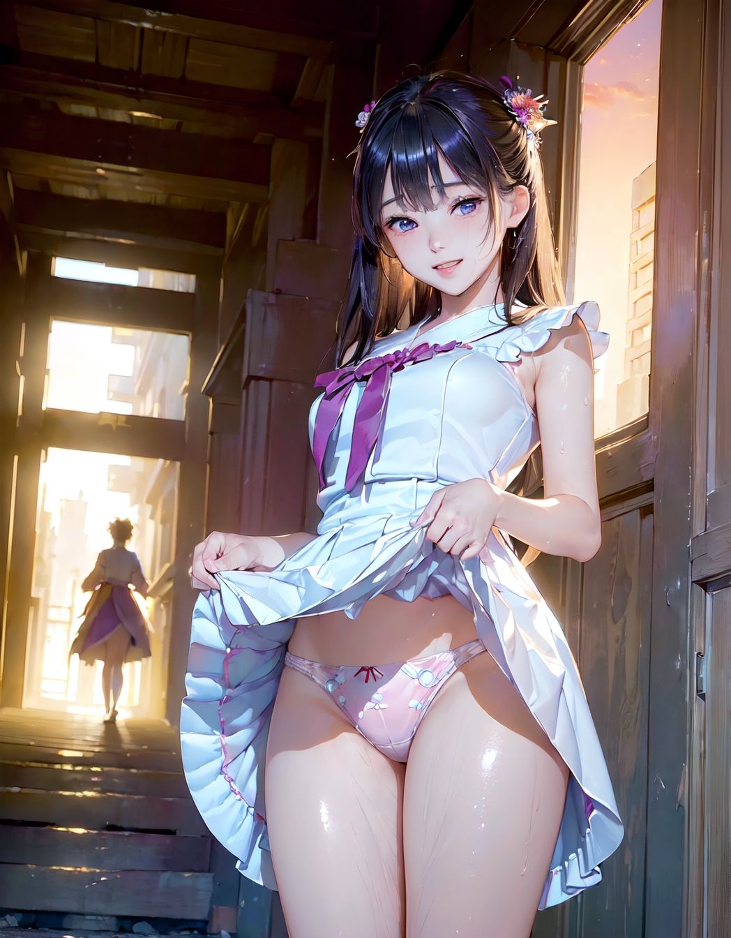 サンプル画像2:200ページ 美少女スカートめくり AIリアルイラスト(え〜あい出版) [d_320811]