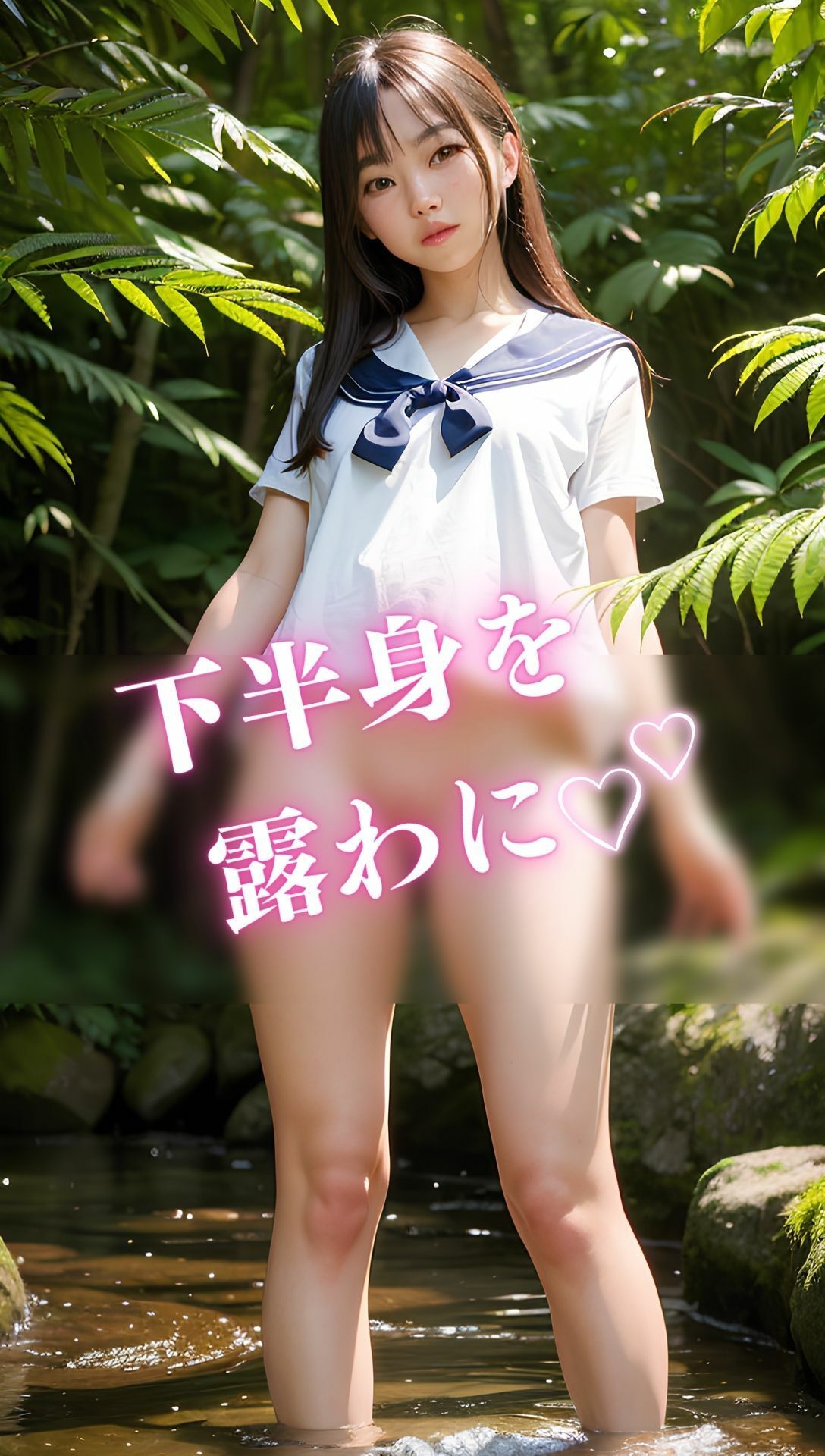 サンプル画像2:制服女子がオマ〇コ見せつけてくるので、ぶっかけてあげた。(AIbijyo) [d_320816]