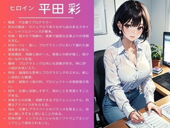 サンプル画像1:【素人AV Debut！】秀才美人プログラマー「平田 彩」(Mr.パロプンテ) [d_320961]