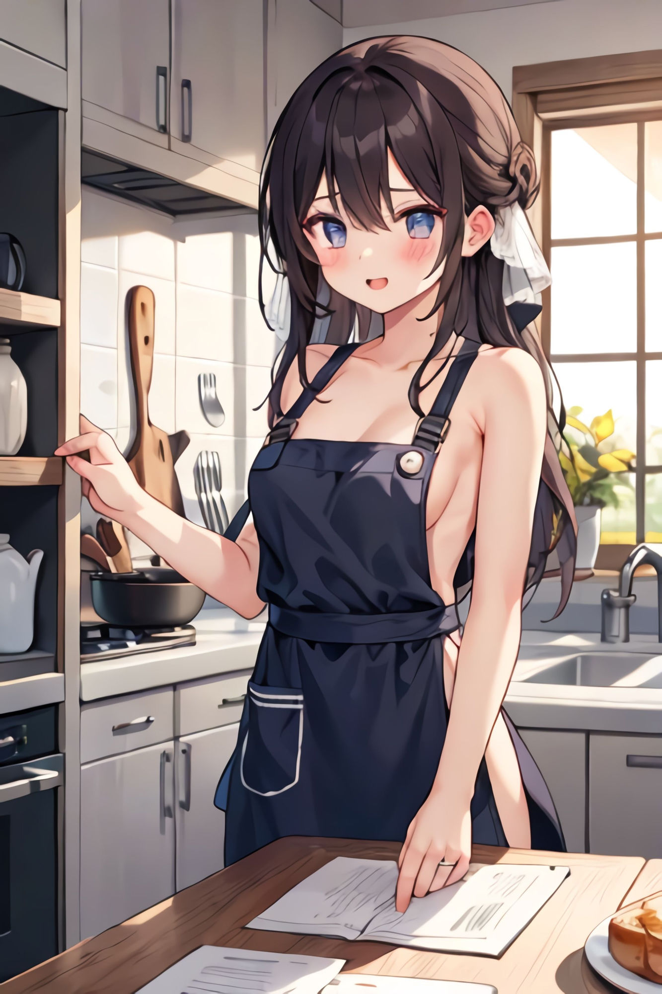 サンプル画像1:裸エプロン人妻達を後ろからヤる楽しみ(ターゲットノ女AI) [d_321047]