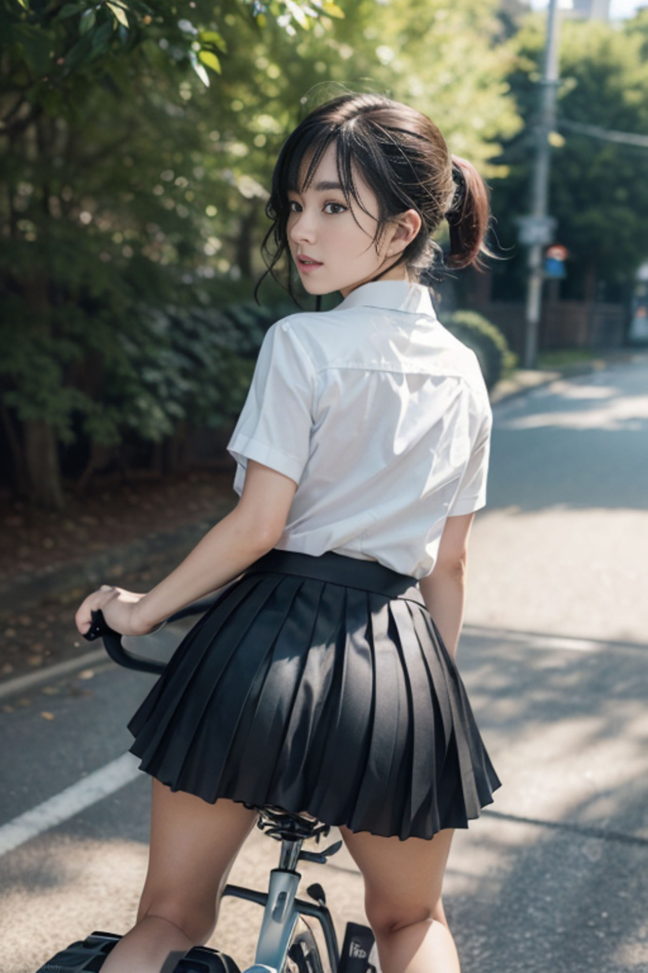 サンプル画像2:AIヌード写真館 028「制服xお尻大好き」(AI-lady) [d_321168]