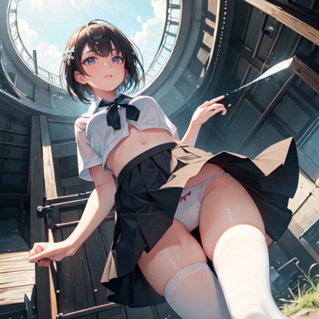 サンプル画像3:無防備な夏のJKがビショビショになっておパンツ見せてくれる(CatsOnStage) [d_321259]