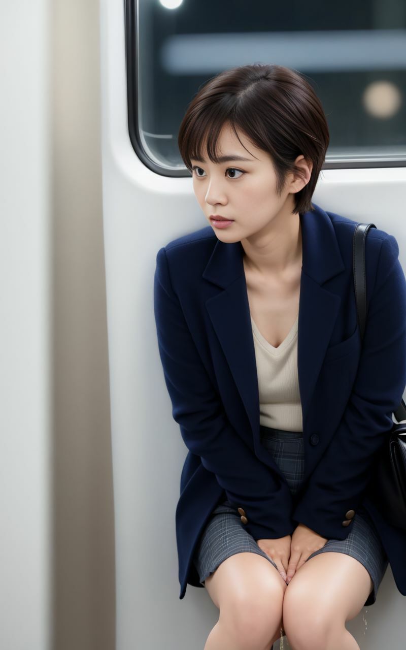 サンプル画像4:電車内おもらし(P-AI planning) [d_321273]