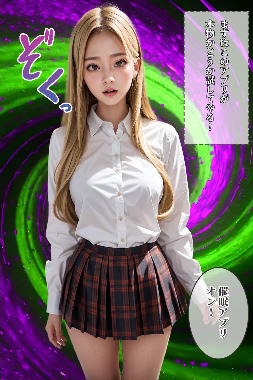 サンプル画像5:催◯家庭教師 クソ生意気な金髪巨乳ギャルを催◯操作(AI研究所) [d_321402]