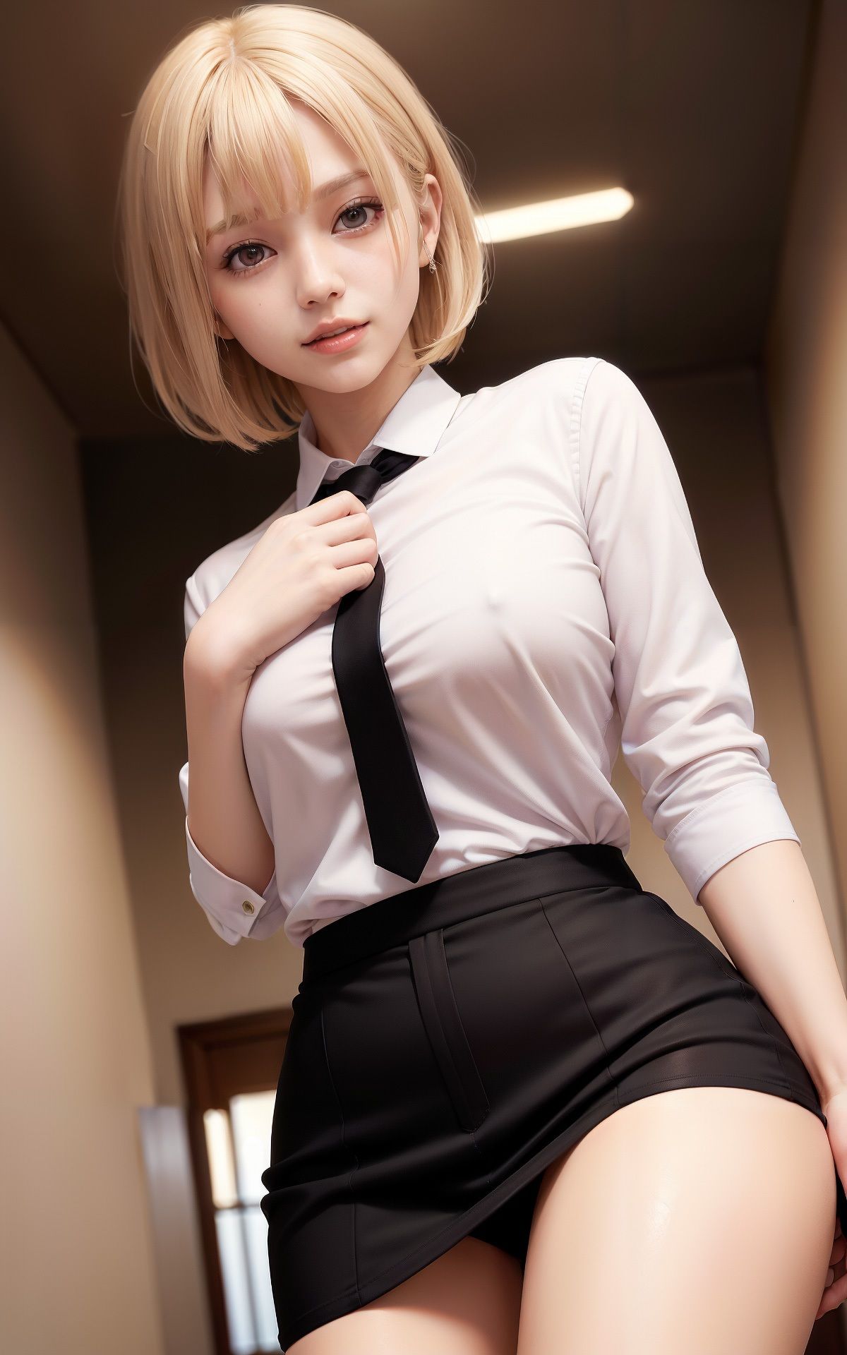 サンプル画像3:乳首ビンビン着衣ノーブラおっぱいギャル AI生成ヌードグラビアCG集(6TRAINER) [d_321403]