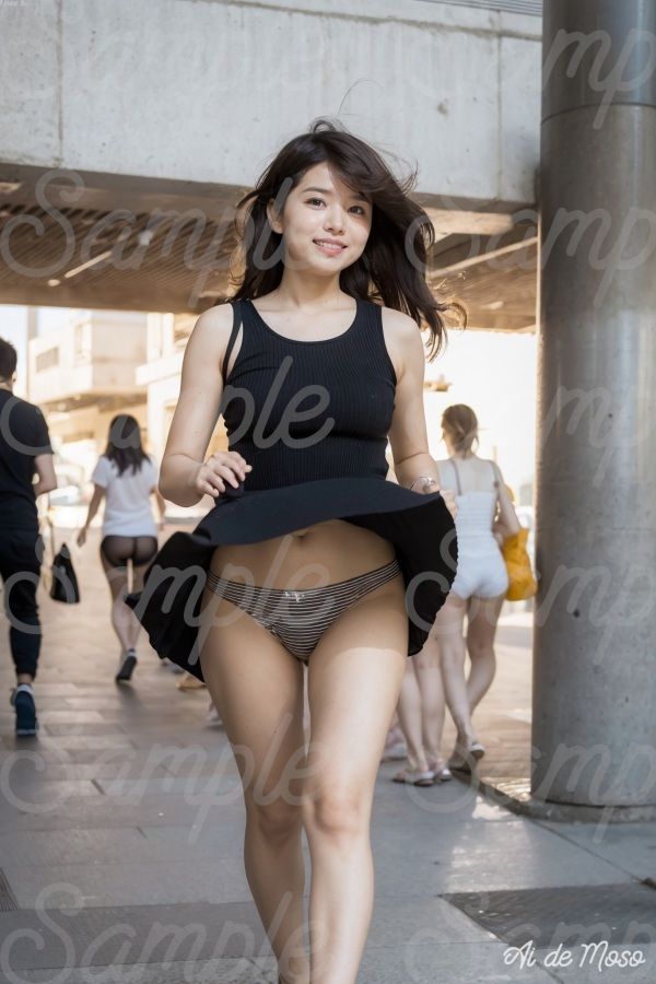 サンプル画像1:都内某所 街撮りパンチラ【495枚】(AIで妄想) [d_321529]