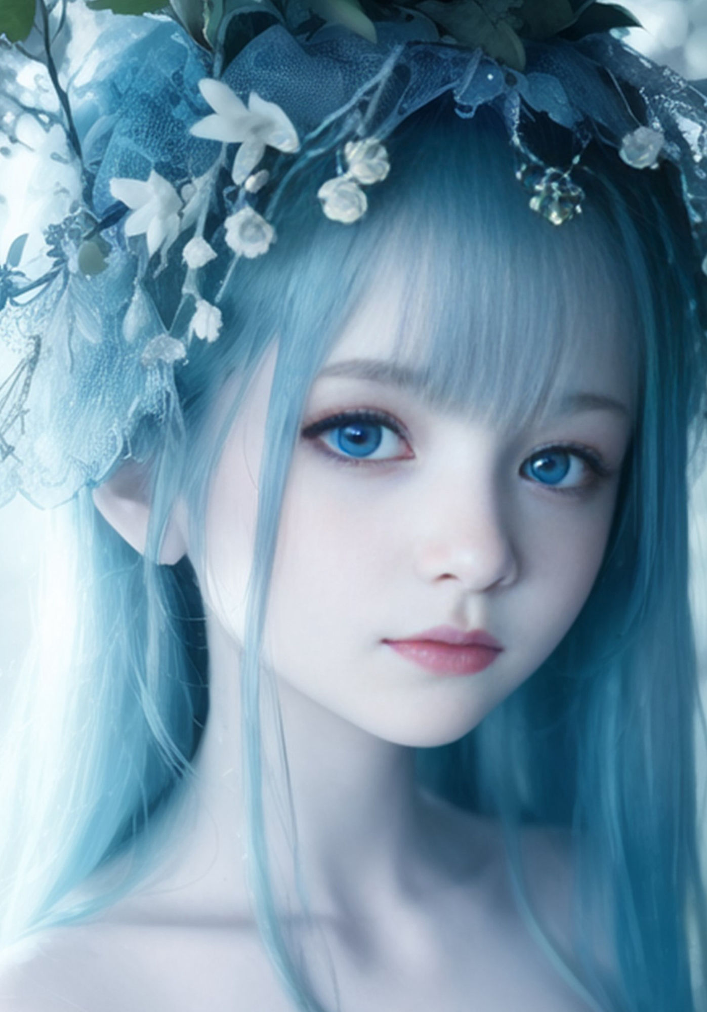 サンプル画像1:異世界の水色夢 青 × 水 × 若き女性(魅惑の冒険者) [d_321553]