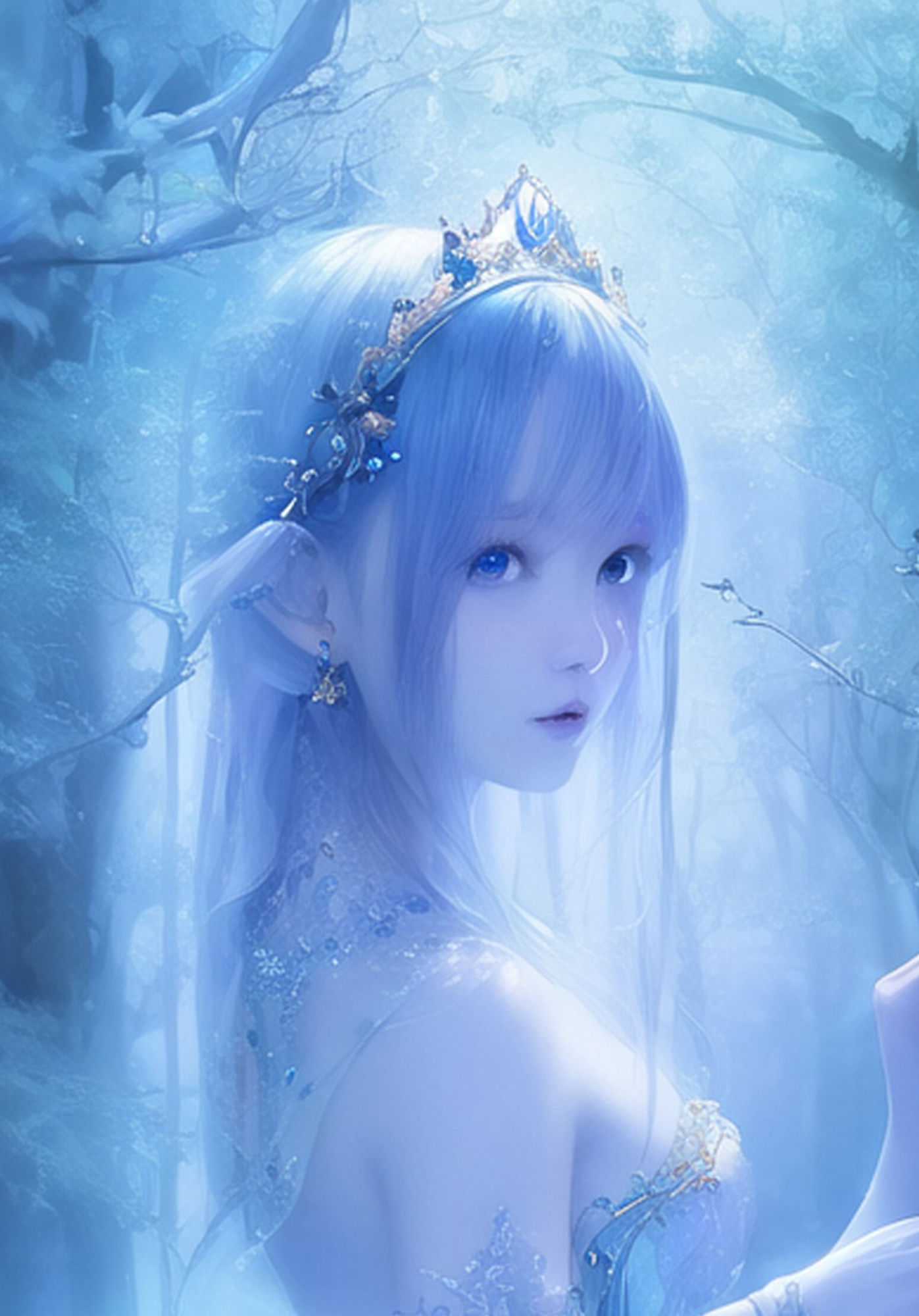 サンプル画像2:異世界の水色夢 青 × 水 × 若き女性(魅惑の冒険者) [d_321553]