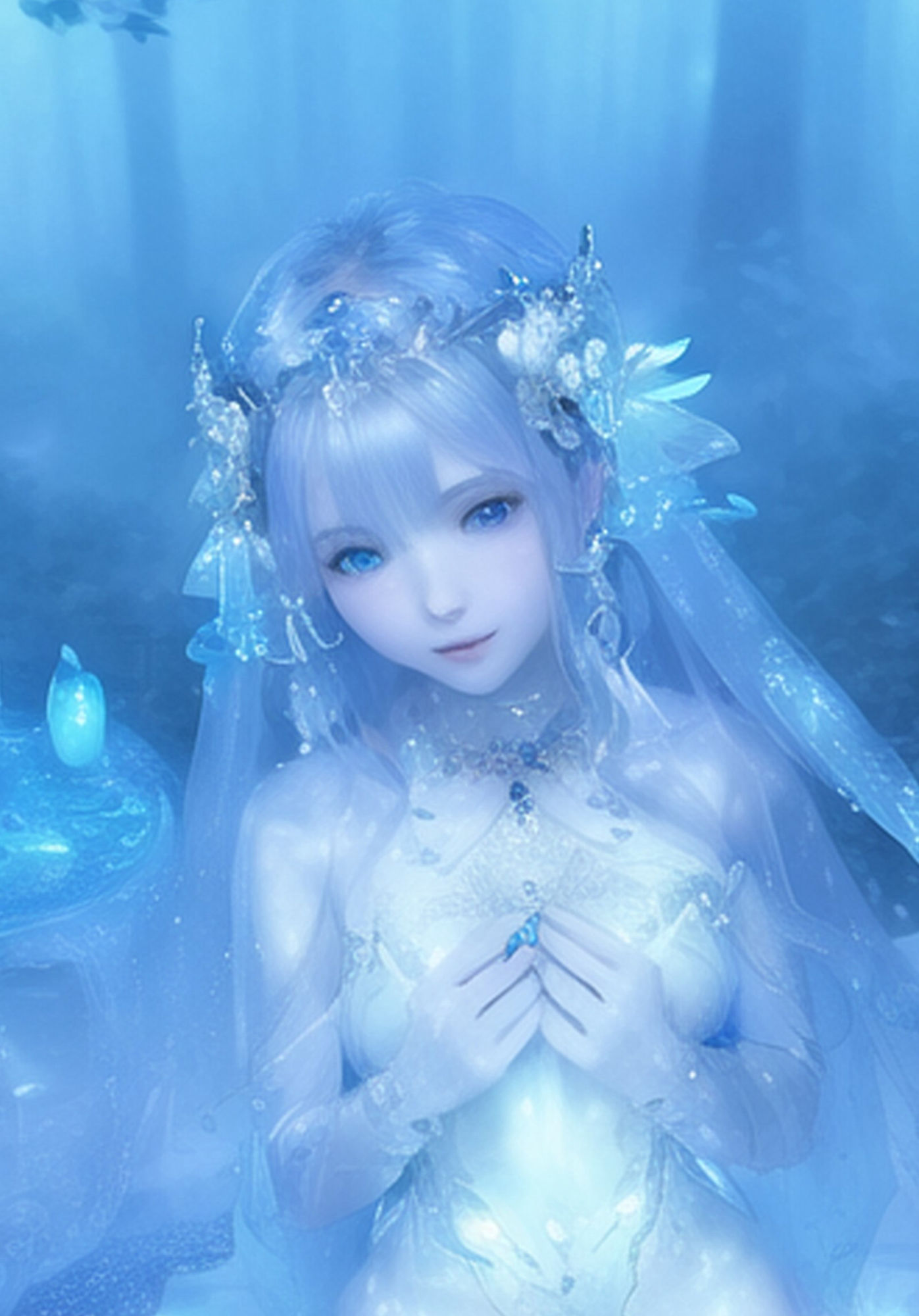 サンプル画像5:異世界の水色夢 青 × 水 × 若き女性(魅惑の冒険者) [d_321553]