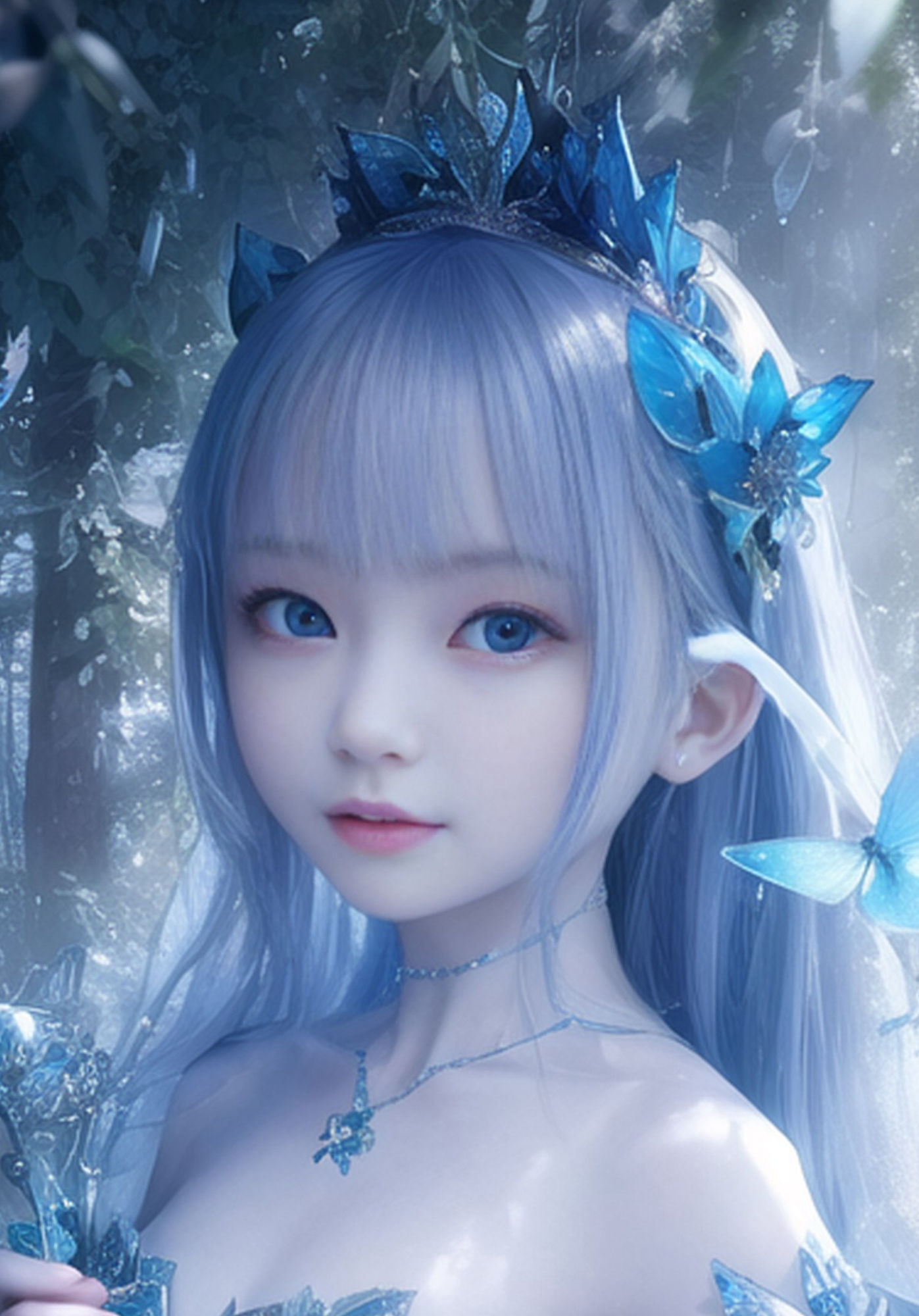 サンプル画像6:異世界の水色夢 青 × 水 × 若き女性(魅惑の冒険者) [d_321553]