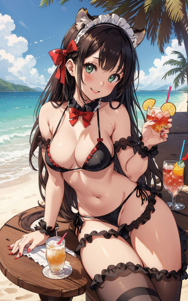 サンプル画像1:水着美少女イラスト集〜AIイラスト〜(くりきんとん) [d_321583]