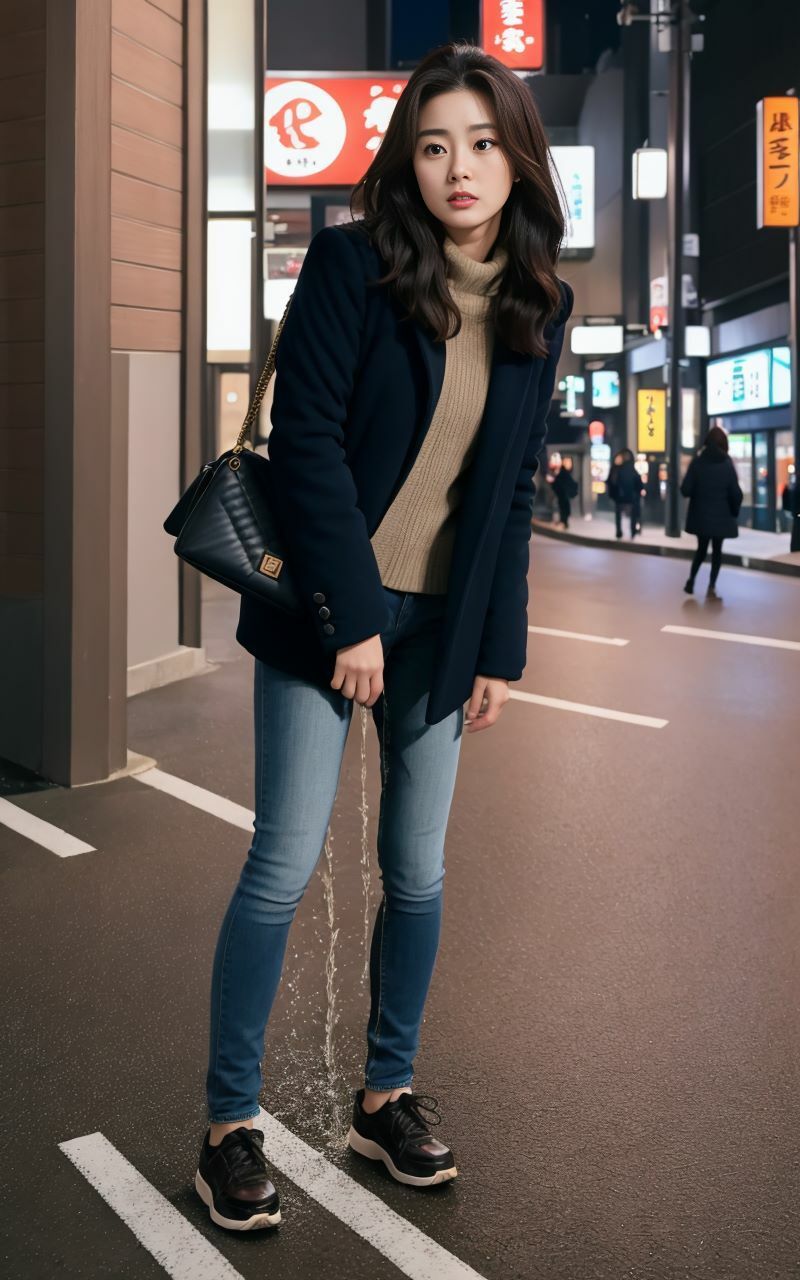 サンプル画像6:AIおもらし美女〜夜の繁華街編〜(P-AI planning) [d_321825]