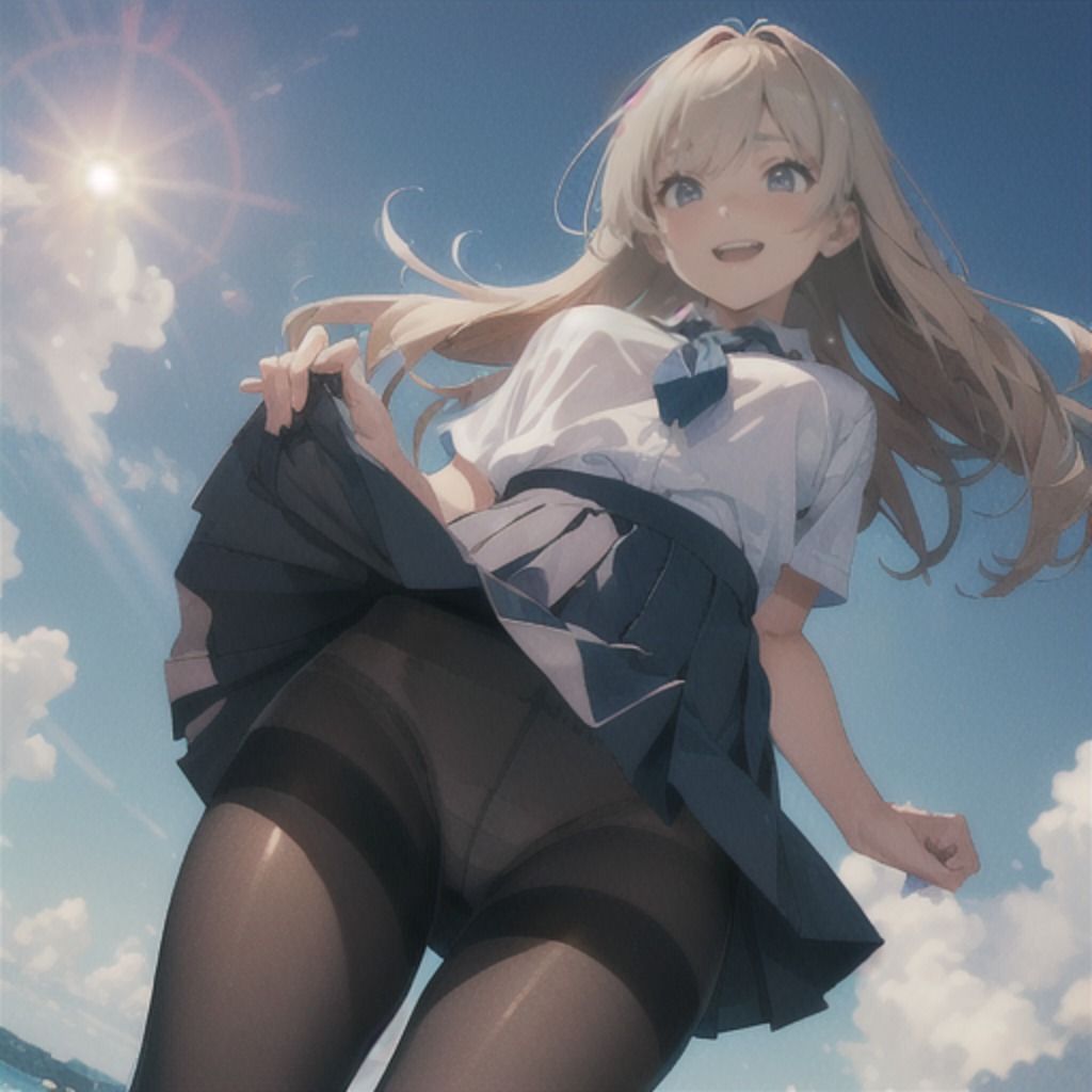 サンプル画像3:黒タイツを纏った美尻な先輩におパンツ見せてもらいたい(CatsOnStage) [d_321860]