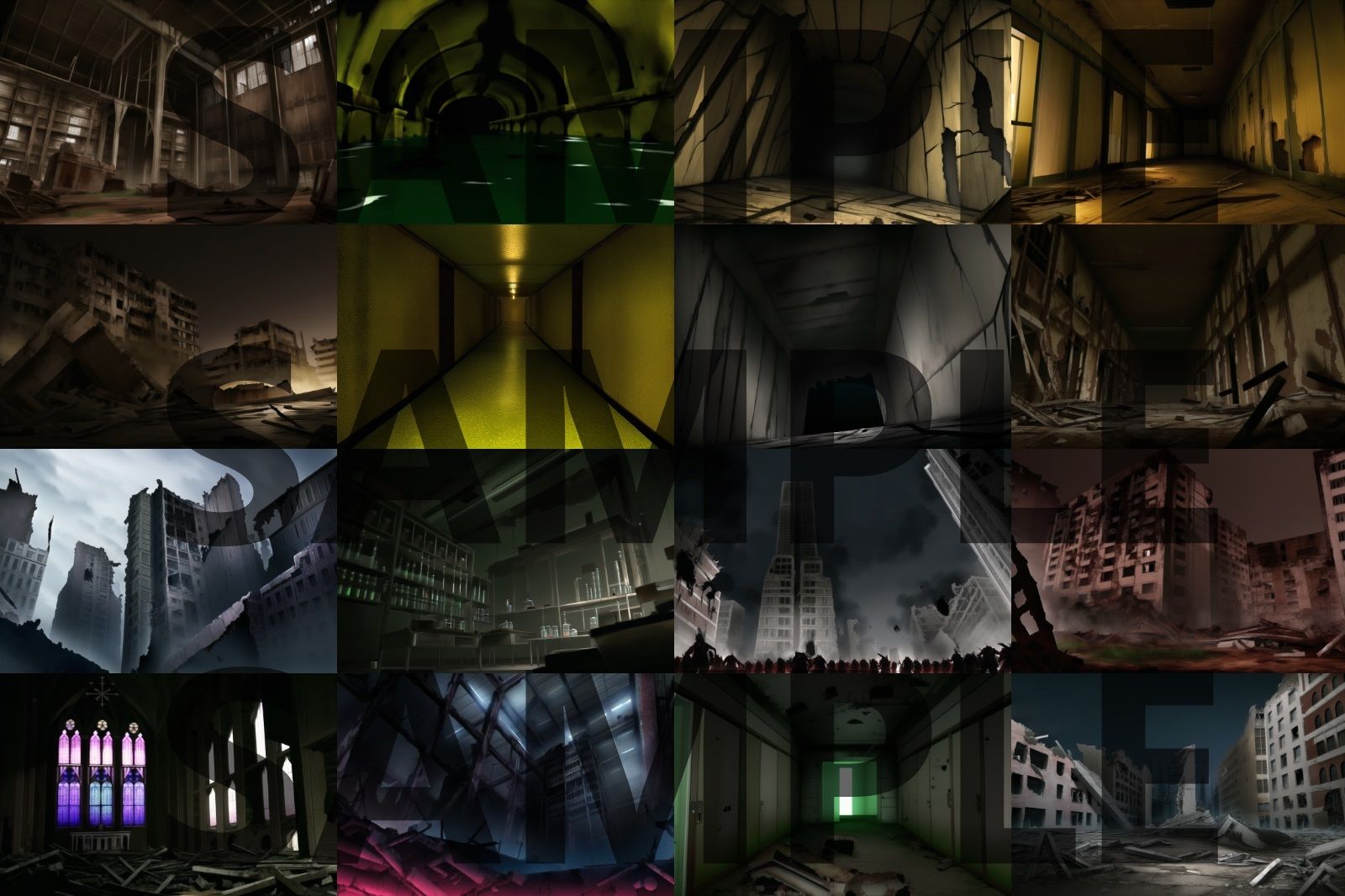 サンプル画像1:【背景イラスト】廃墟パック80枚【CoC/TRPG背景素材】(TRPG素材商店なな) [d_321863]