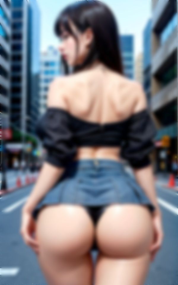 サンプル画像1:大ボリューム！ケツ丸出しの痴女が街中に大量発生して…そこらじゅうパンツハーレムに(200円均一その2) [d_321907]