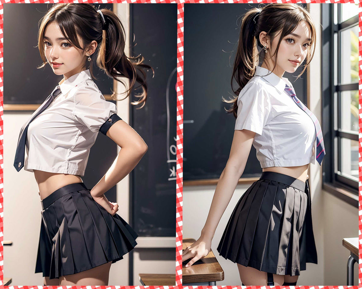 サンプル画像1:女子校生制服コレクション ポーニーテール(だいひょうとりしまられやくステーブルディフィコ) [d_321939]
