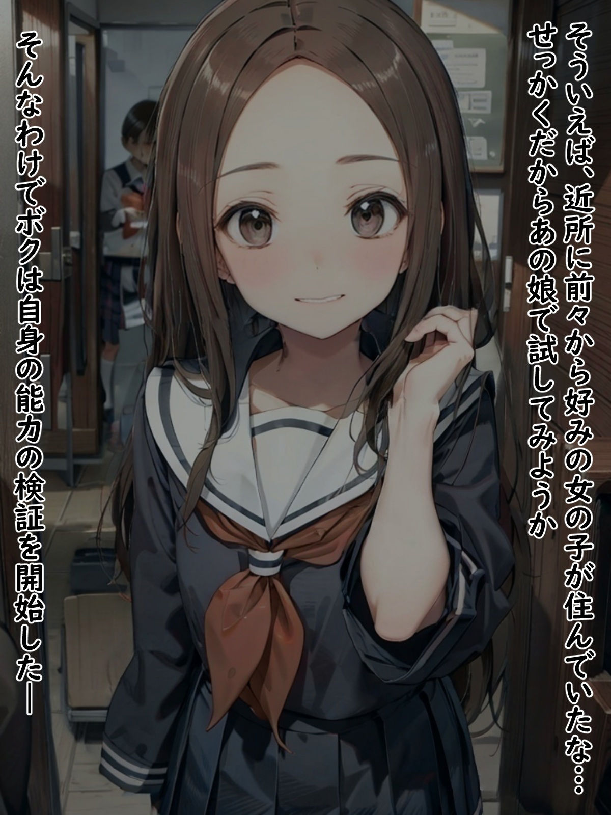 サンプル画像1:催●能力に目覚めたので近所のJKを寝取って性奴●にした話(AI美女サークル) [d_321955]