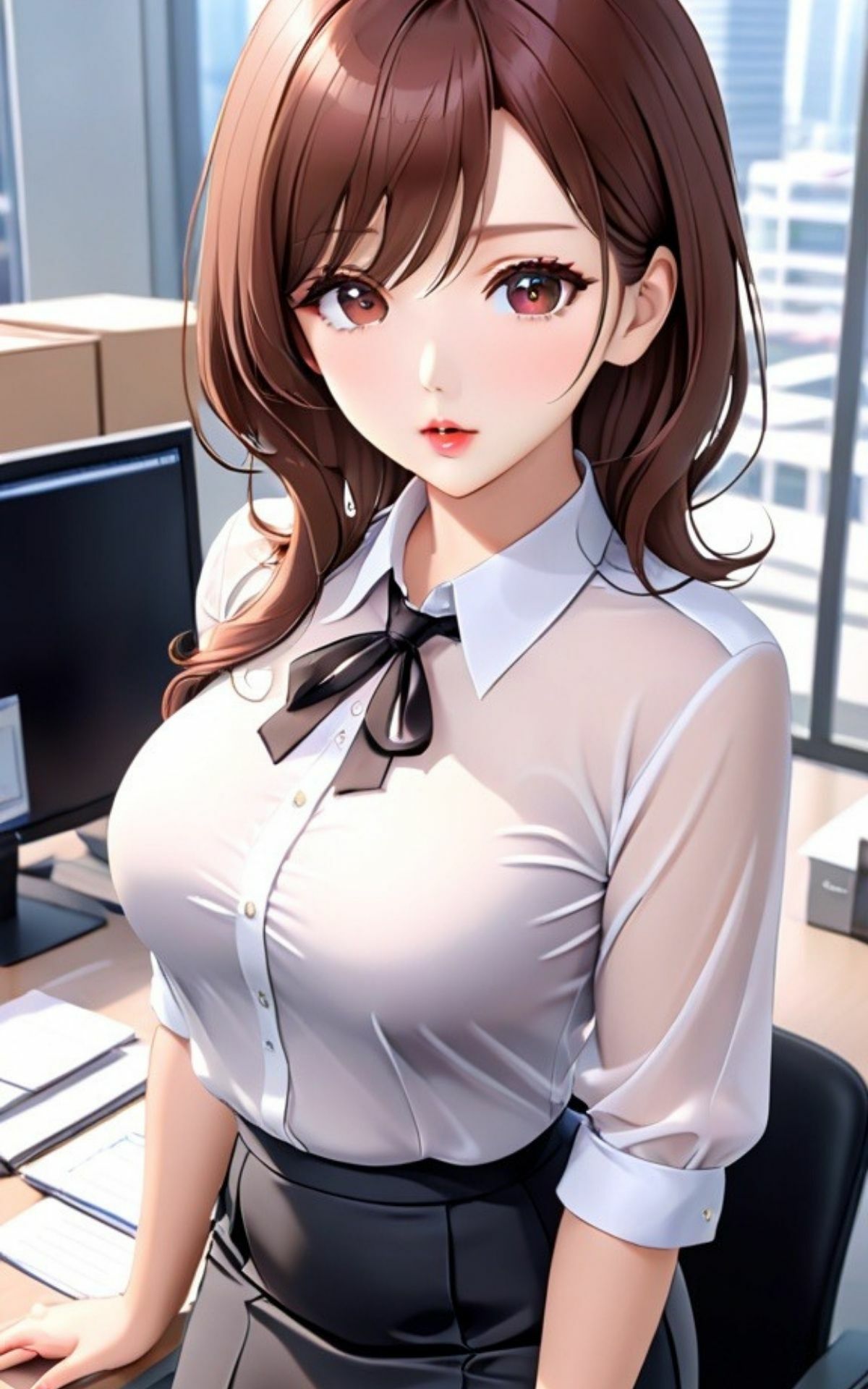 サンプル画像1:AI美女イラストvol.30新人OLは淫乱ギャル(AI Girls Creation) [d_321986]