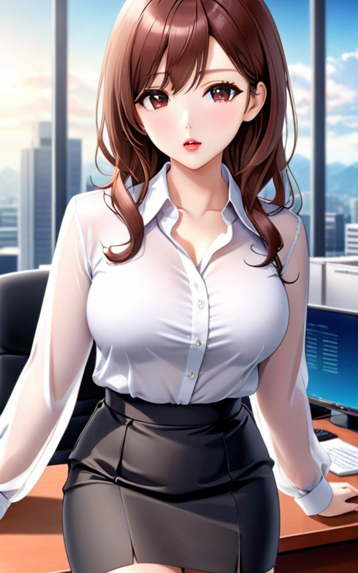 サンプル画像2:AI美女イラストvol.30新人OLは淫乱ギャル(AI Girls Creation) [d_321986]