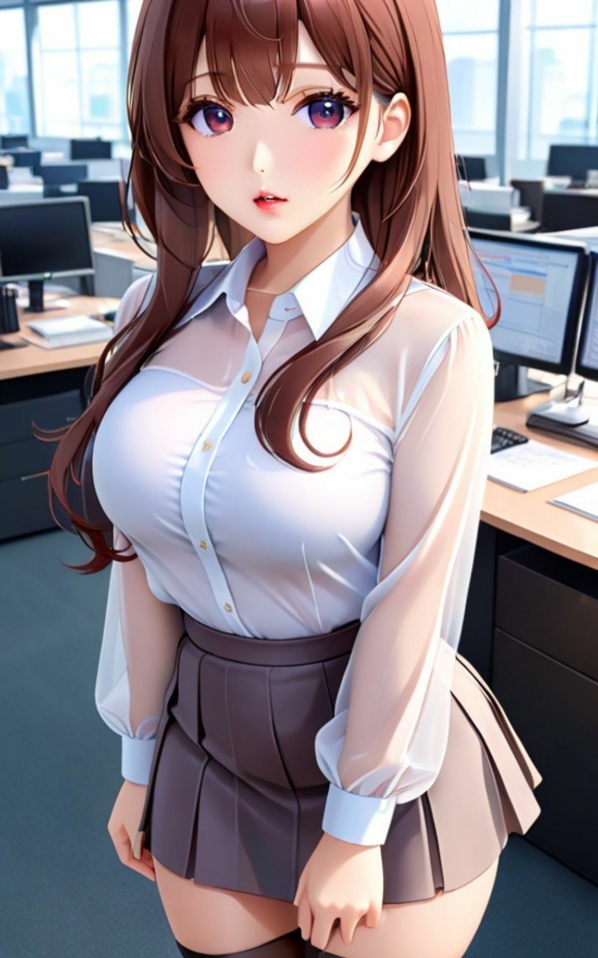 サンプル画像3:AI美女イラストvol.30新人OLは淫乱ギャル(AI Girls Creation) [d_321986]