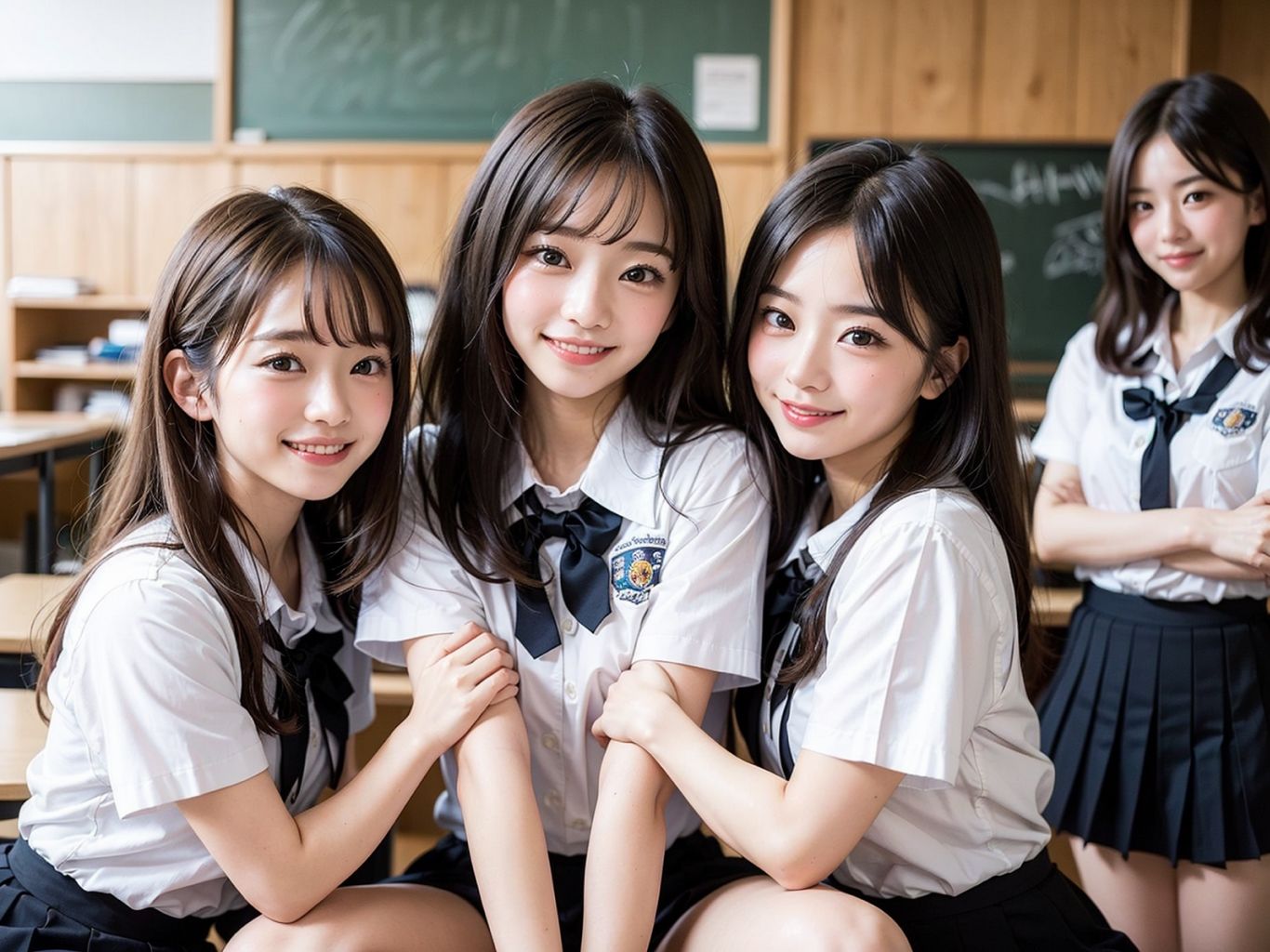 サンプル画像1:制服女子ハーレム5(トープスター) [d_322039]