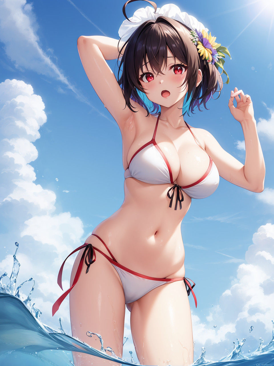 サンプル画像1:水着美女たちの競演〜AIイラスト集〜(くりきんとん) [d_322071]