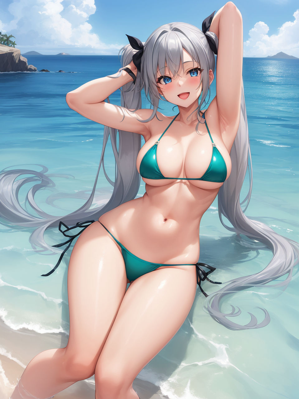 サンプル画像2:水着美女たちの競演〜AIイラスト集〜(くりきんとん) [d_322071]