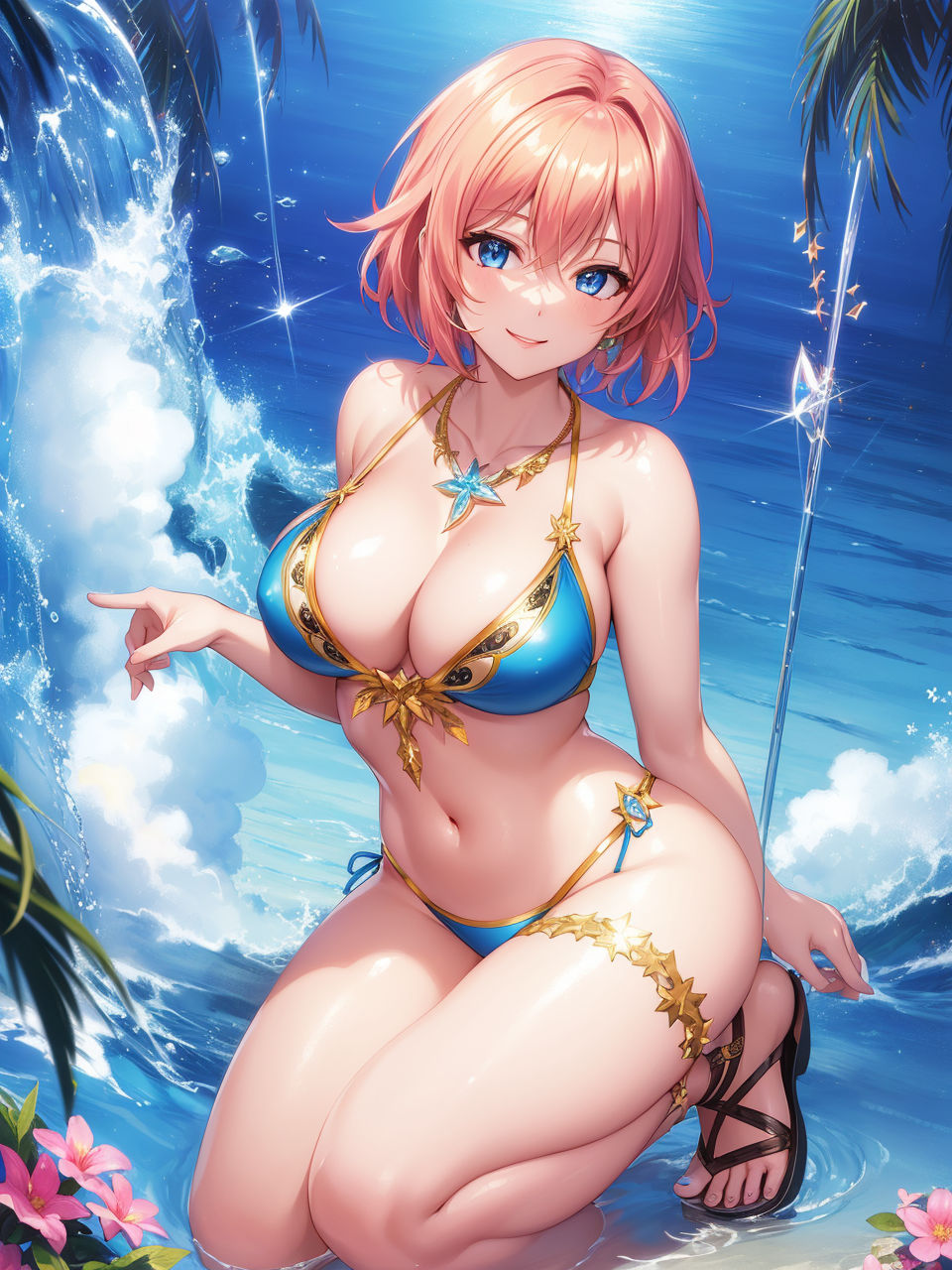 サンプル画像4:水着美女たちの競演〜AIイラスト集〜(くりきんとん) [d_322071]