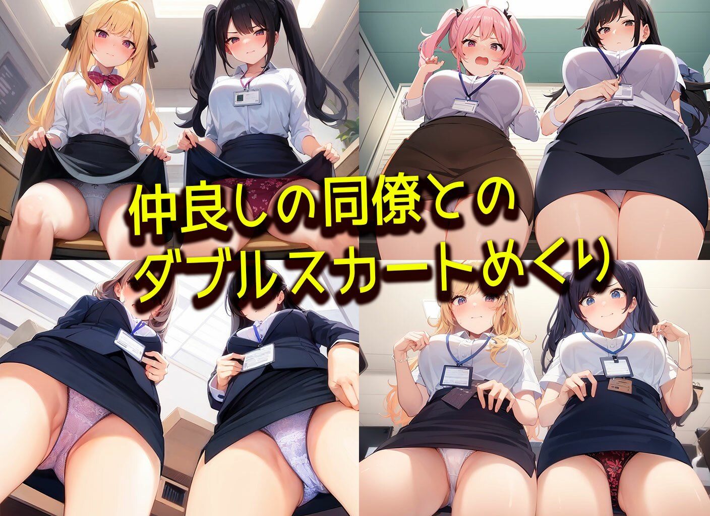 サンプル画像1:【OL女子のスカートめくり】ローアングルで恥ずかしがりながら見せてしまった王道の生パンティ(日替わりさん) [d_322134]