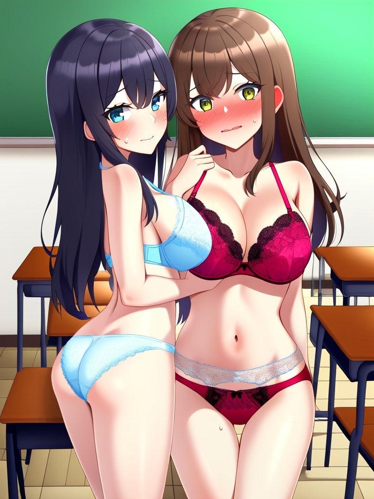 教室で裸にされた生徒＆先生のAIイラスト集のサンプル画像 6