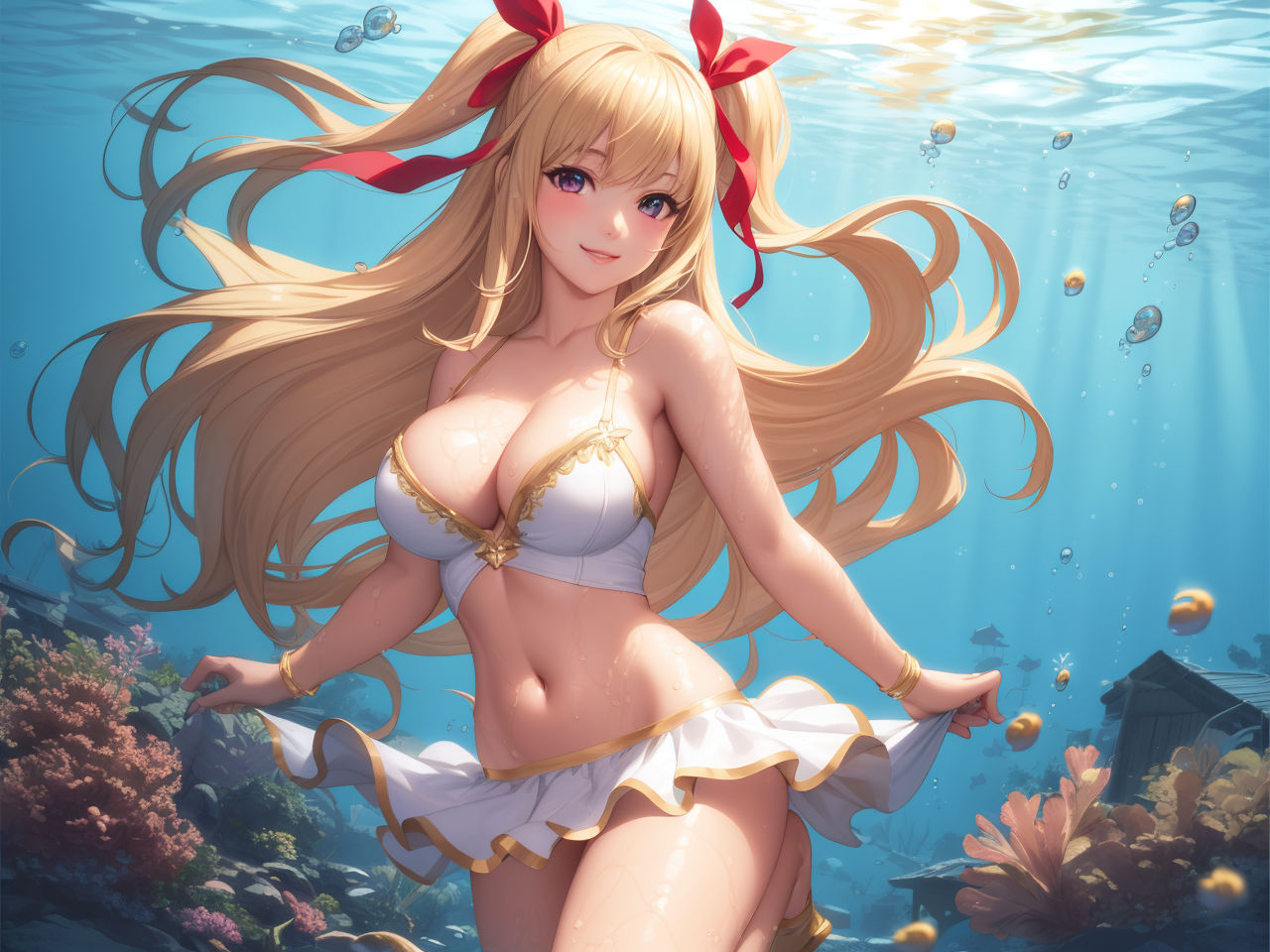 サンプル画像1:水の中の美女たち〜AIイラスト集〜(くりきんとん) [d_322335]