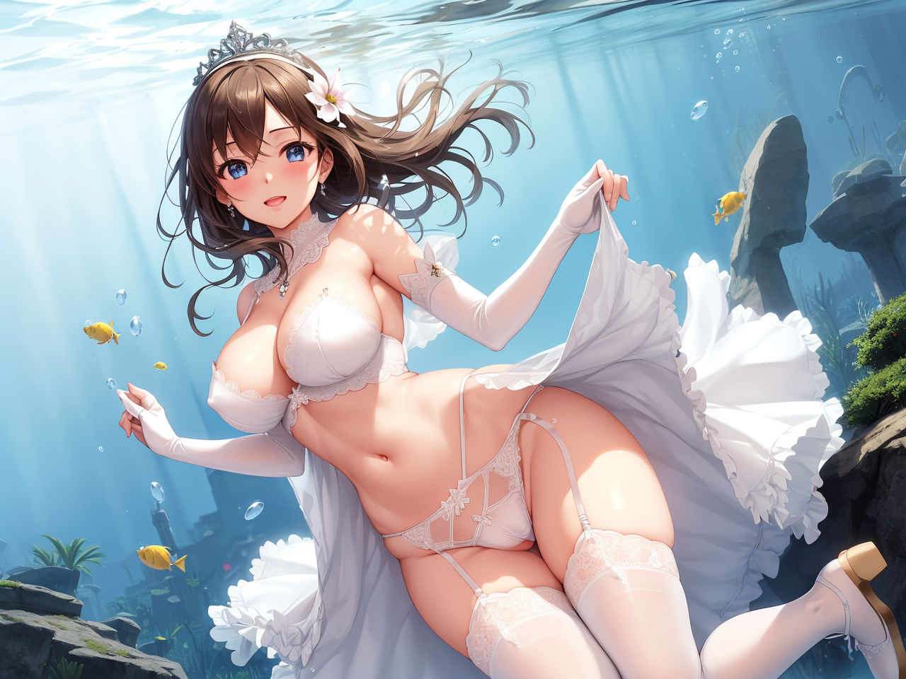 サンプル画像2:水の中の美女たち〜AIイラスト集〜(くりきんとん) [d_322335]